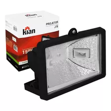 Refletor Halogena Preto 100w A 150w Gratis 2 Lâmpadas 78mm