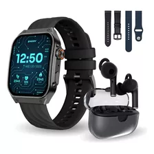 Smartwatch Era Day Amoled Curvo Pantalla 1.96. Asistente De Voz Bateria Hasta 5 Días + Audífonos Inalámbricos One Pods Negro