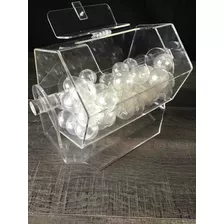 Tombola De Acrílico De 15x20cm Con 25 Esferas Transparentes