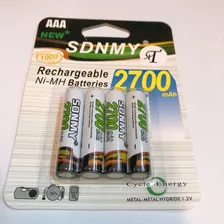 Pilhas Recarregável Aaa 2700 Mah Com 4 Unidades