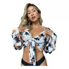 Saída De Praia, Blusa Aberta De Amarrar Na Cintura.