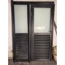 Porta Balcão 3 Folhas Com Fechadura 1 Folha Fixa Vidro Liso 