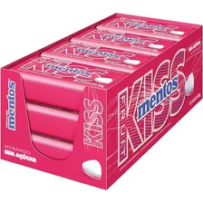 Bala Mentos Kiss Lata Sabor Morango- 12un De 35g