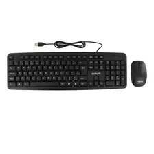 Teclado Qwerty Cor Preto Mouse Sem Fio Preto Ergonômico Kit