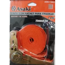 Eslinga Cinta Amarre Con Ratchet Marca Asaki