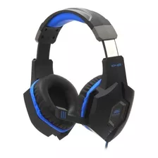 Fone De Ouvido Over-ear Gamer Knup Kp-451 Black E Blue