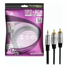 Cabo P2+rca Fitz - P2 Estereo X 2 Rca Macho Plug Metal - 5m