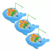 Kit 3 Jogo Mini Pesca Maluca Pega Peixe Brinquedo Infantil