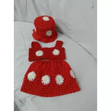 Conjunto Infantil Saia Crochê 