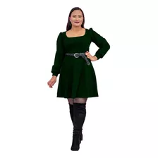 Vestido Corto Acampanado Otoño Invierno Bucaneras Fiest I100