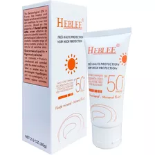 Heblee Bloqueador Solar Ultra Fps50+ 60gr Resistente Al Agua Protección Con Líquido Mineral