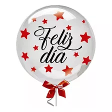 Globo Burbuja Feliz Día Frase Cumpleaños Decoración X1 - Cc
