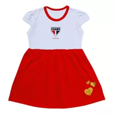 Vestido Infantil São Paulo Canelado Torcida Baby