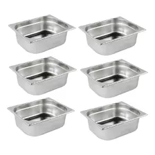 Cuba Gastronomica Gn 1/2 X 100mm Aço Inox Kit Com 06 Unidade