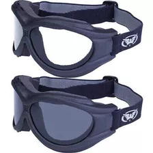 Global Vision Gafas De Sol Moto(2 Pares), Color Negro