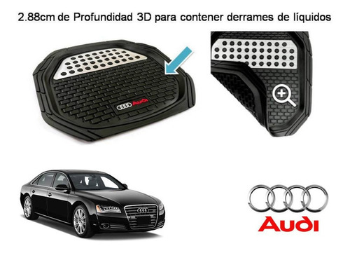 Tapetes 4 Piezas Charola 3d Logo Audi A8 2011 A 2017 Foto 4