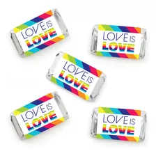 Big Dot Of Happiness Love Is Love - Mini Candy Bar Wrapper S