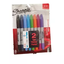 8 Plumones Sharpie Doble Punta Fina Y Ultrafina 