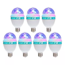 Foco Bombillo Giratorio Led Multicolor Disco Fiestas Pack 7u