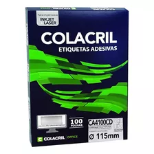 Etiqueta Impressora A4 Cd 115mm 100 Fls Ca4100cd Colacril