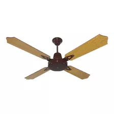 Ventilador De Techo Marron Con Palas De Madera