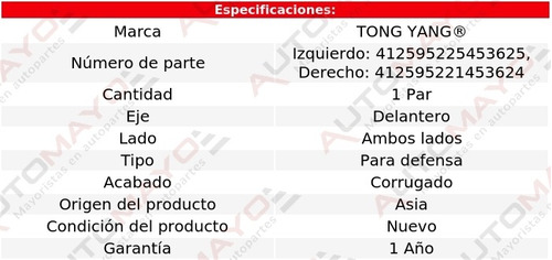 Dos Molduras Defensa Delanteras Tong Yang Saveiro 13-16 Foto 2