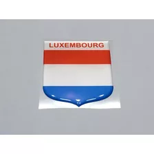 Adesivo Resinado Escudo Da Bandeira De Luxemburgo 8x7 Cm