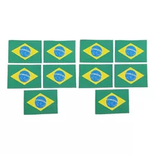 Patch Termocolante Bandeira Brasil 5x7cm Bordado (10 Un.)