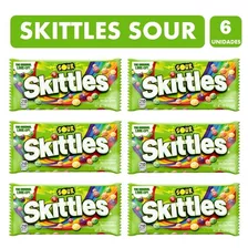 Dulces Skittles Sour, Sabores Surtidos (pack De 6 Unidades).