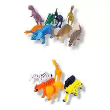 Kit Animais Selvagens + Dinossauros Emborrachado Brinquedo!