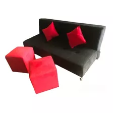 Futon Sofa Cama Con Puff