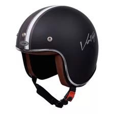 Casco Para Moto Abierto Vertigo Vintage Maya Negro Mate Talle L 