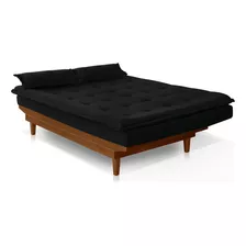 Sofa Cama Sara Reclinavel Casal 3 Lugares Com Tecido Veludo 