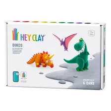 Set Masa Moldeable Hey Clay Dinosaurios X 6 Envases