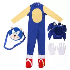 Disfraz Cosplay De Sonic Hedgehog Para Niños+bolsa