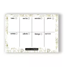 Planificador Semanal A4 Papel White Flowers