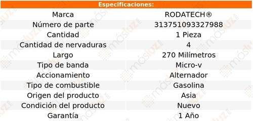 (1) Banda Accesorios Micro-v Spectrum 1.5l 4 Cil 89 Foto 2