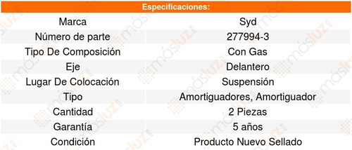 2 Amortiguadores Suspensin Syd Dodge Ram Wagon 3500 70-04 Foto 3