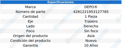 (1) Cuarto Tras Der S/foco Depo Chevrolet Meriva 04_08 Foto 4