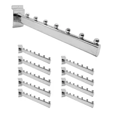 Cascada De 7 Balines Cromada Para Panel Ranurado 10 Piezas