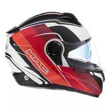 Casco Para Moto Rebatible Mac Rock Negro Naranja Blanco Mate Talle M 