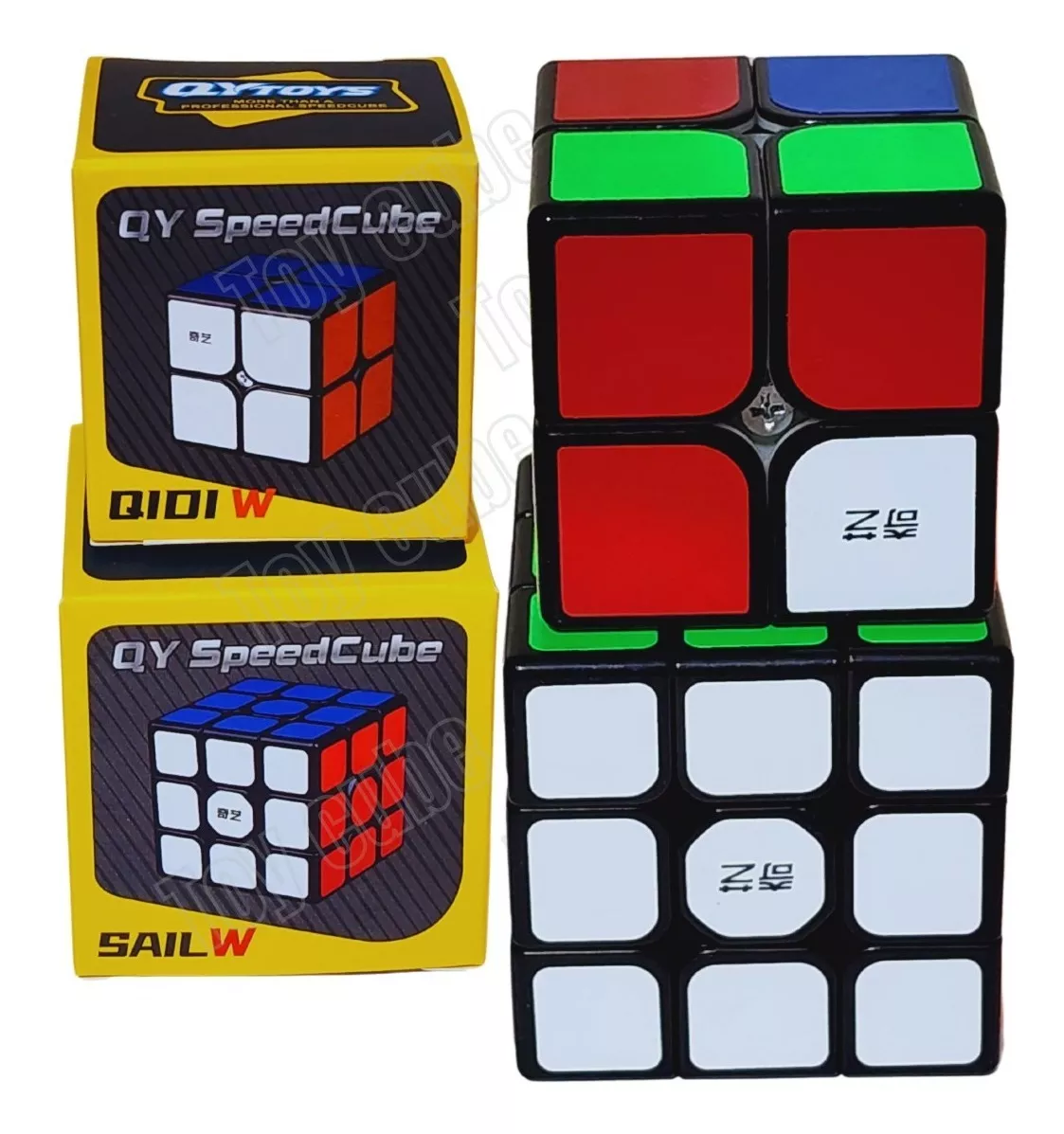 Kit Cubo Mágico 2x2x2 + 3x3x3 - Qiyi - Preto 
