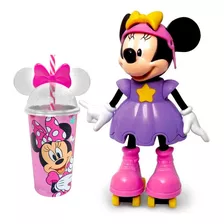 Boneca Minnie De Patins Que Fala Elka +copo De Orelha Disney