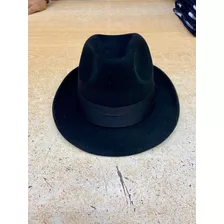 Sombrero Paño Fedora Negro -corralero Sastrería-.