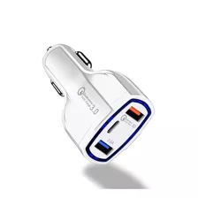 Cargador De Auto Carro Qualcomm 3.0 Carga Rápida Usb+tipo C 