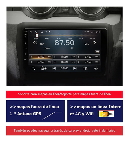 Radio Estereo 4+32g Pantall Android Para Suzuki Swift 17-23 Foto 4