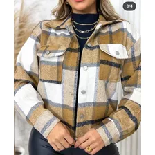 Camisa Feminina Casaco Sobretudo Para Inverno Flanelado