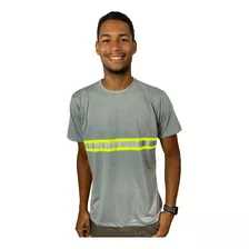 Camiseta Com Faixa Refletivo Malha Fria Uniforme Resistente