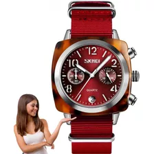 Reloj Dama Skmei 9186 Cuarzo Moda Casual Lujo Acuático Acero