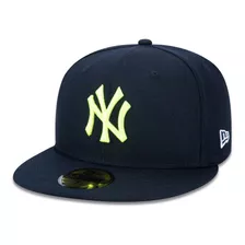 Boné New Era Aba Reta 5950 Mlb Ny Yankees League Marinho